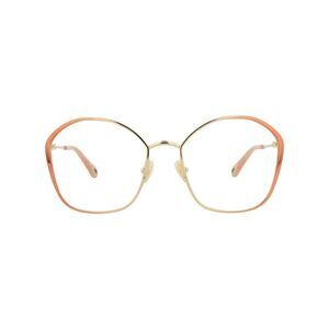 Chloé Round-Frame Metal Optical Frames Beige Womens